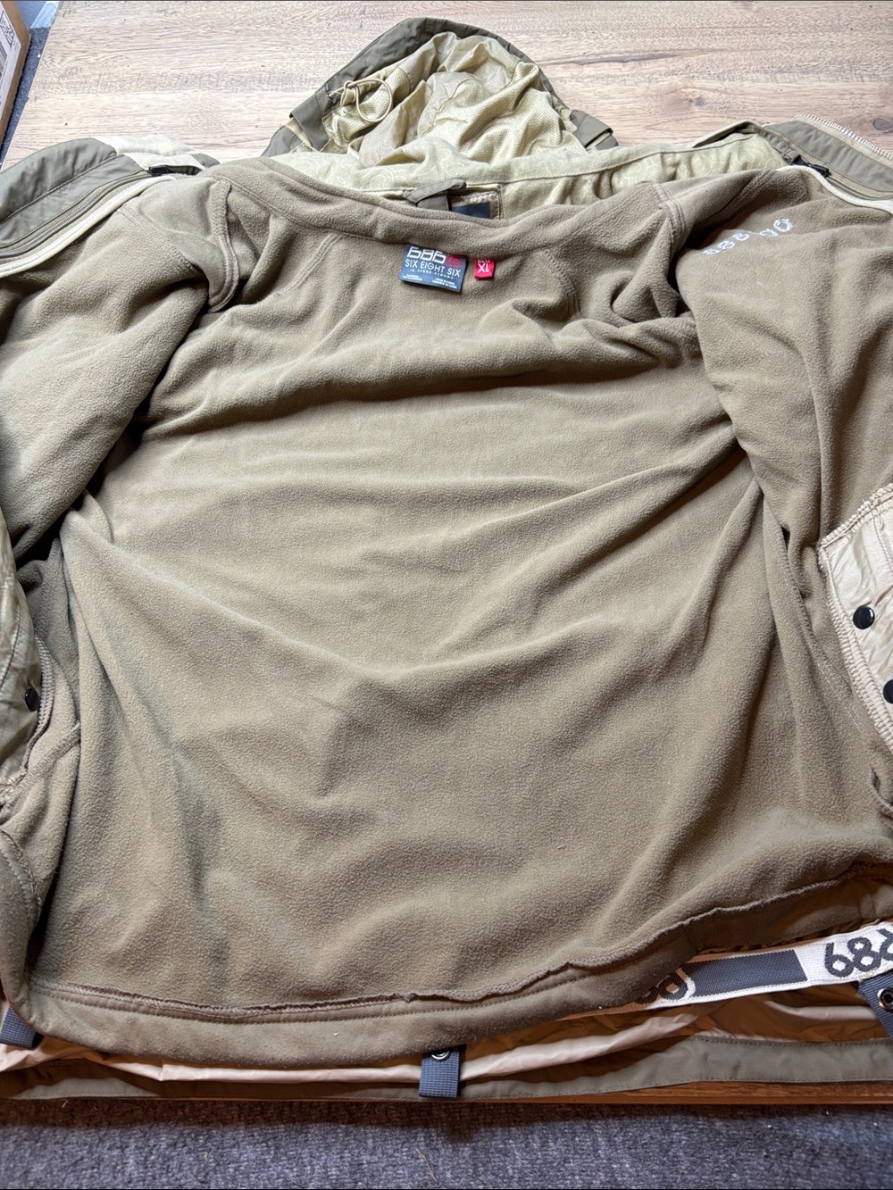 Men's 686 Smarty 3 in 1 Olive Green Ski/Snowboard Jacket with Hood Size XL - Picture 13 of 16